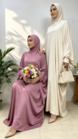 6198 #   Robe longue respirante à manches longues avec capuche pour femme musulmane du Moyen-Orient, Abaya, robe de prière islamique