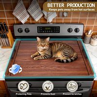 Planche à découper en bois avec poignées, couvercle de cuisinière, plateau de service décoratif en bois, couvercle d'évier de cuisine, planche à découper pour comptoir