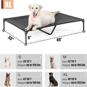 Hamaca plegable elevada con fondo de Textilene, cama para perros y gatos, tela de poliéster Oxford con estampado Floral para acampar - Product Image 6