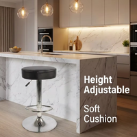 Chaise de bar élégante avec base en métal, design ergonomique, pivotante, rembourrée, en cuir PU, pour comptoir de cuisine