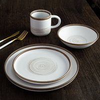 Fabricants de vaisselle PITO en usine en Chine Vaisselle en céramique personnalisée Porcelaine Vente en gros Assiettes à dîner Ensemble de vaisselle rond