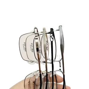 Shenzhen Pure Titanium Metal IP Galvanizado Hombres Gafas de negocios Marco de moda Marco de cejas para <span class=keywords><strong>miopía</strong></span> Uso óptico - Product Image 5