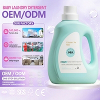 Lessive liquide enzymatique douce pour bébés et tout-petits, 2L, parfum naturel, 5-15% d'ingrédients, adoucit les vêtements