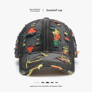 Casquette de baseball unisexe à 6 panneaux, 100% coton, denim délavé, motif satiné, couleur unie, chapeau de soleil sport, réglable, toutes saisons - Product Image 3