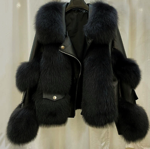 Abrigo de Piel Sintética de Zorro para Mujer, Estilo Vintage, Elegante, Delgado, de Alta Calidad, <span class=keywords><strong>Chaqueta</strong></span> de Motocicleta de Invierno, Moda 2026 - Product Image 5