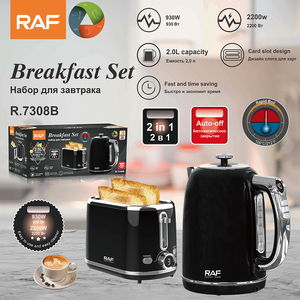RAF New Automatic 2L Water Boiler Sandwich <strong>2</strong> <strong>Slice</strong> <strong>Toaster</strong> Breakfast Machine Electric <strong>Kettle</strong> Bread <strong>Toaster</strong> <strong>Set</strong> - Product Image 2