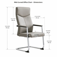 Chaise de bureau cantilever robuste en chrome, en cuir PU, dossier haut, chaise de direction avec accoudoirs rembourrés pour la réception