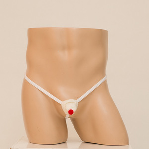 Noël hommes <span class=keywords><strong>Sexy</strong></span> sous-vêtements dessin animé chapeau string <span class=keywords><strong>Sexy</strong></span> string taille basse poche sous-vêtements T slips cadeaux pour noël Gag cadeaux - Product Image 6