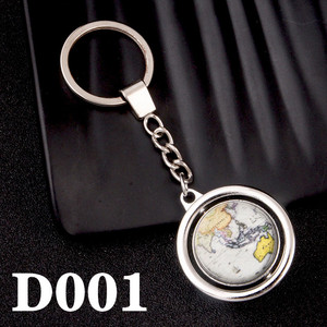 Car Pendant Rotating Spherical Globe Luminous Crystal Ball Keychain Rotating Globe Spherical Keychain