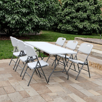 La table et la chaise pliantes extérieures rectangulaires 5ft & 6ft banquet utilisent une conception en plastique durable