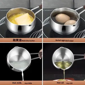 Mini Olla Calentadora de Leche y Mantequilla de Acero Inoxidable 316 con Asa y Boquilla para Verter, Apta para Inducción, para Calentar Café y Chocolate - Product Image 3