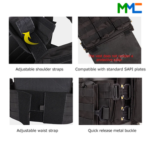 Sac banane tactique en polyester MMC, gilet porte-plaques noir pour la chasse, vente en gros d'usine - Product Image 4