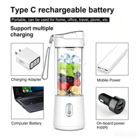 Mini-presse-agrumes portable, mixeurs et centrifugeuses électriques de qualité alimentaire, bouteille mixeur USB