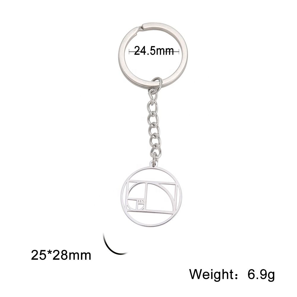 斐波那契螺旋吊坠钥匙扣神圣几何黄金比例符号不锈钢简约男女钥匙圈| Alibaba.com