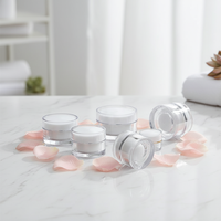 Pot à crème haut de gamme 15g 30g, à paroi épaisse, ovale, en acrylique doré fantaisie avec joint et couvercle à vis en plastique pour cosmétiques