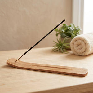 Porte-encens en bois naturel avec récupérateur de cendres pour l'aromathérapie, décoration intérieure, utilisation toute saison - Product Image 3
