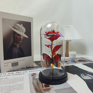 Các bà mẹ quà tặng ngày vĩnh cửu vàng lá Rose <span class=keywords><strong>Flower</strong></span> LED ánh sáng bảo quản thiên hà tăng trong Glass Dome cho phụ nữ cô gái - Product Image 5