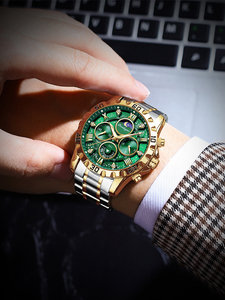 Montre de luxe pour homme Poedagar 973, cadran étoilé, chiffres romains sertis de diamants, chronographe, phases de lune, bracelet <span class=keywords><strong>en</strong></span> acier, étanche, vente <span class=keywords><strong>en</strong></span> gros d'usine - Product Image 6