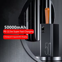 Power Bank Portatile Grande Capacità Li-Polymer ABS con Display Digitale LED, Doppia Uscita USB Type-C, Ricarica Wireless PD 22.5W, 50000mAh, Ricarica Rapida