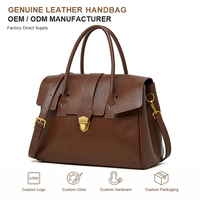 De Femme Cuir Véritable Satchel Sac à Main Vintage Grand Poignée Sac de Travail Mallette Marron Affaires Bureau ODM