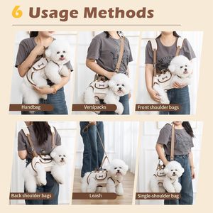 <b>Dog</b> Outdoor Backpack Dual Shoulder Handheld Pet Leash Carrier Portable Breathable Crossbody Strap Pet Supplies - Product Image 6