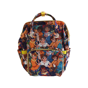 กระเป๋าเป้สะพายหลังสำหรับเด็ก, กระเป๋าคุณแม่สีน้ำตาลส้มความจุขนาดใหญ่ลายการ์ตูนสำหรับเด็กผู้หญิง - Product Image 1