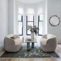 Canapé de sol au design minimaliste moderne, fauteuil d'appoint en laine d'agneau à dossier haut et accoudoirs, canapé de salon, fauteuil individuel de détente