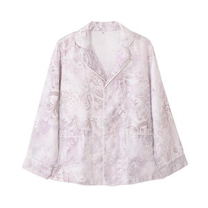 <span class=keywords><strong>Pijama</strong></span> tipo cárdigan de cáñamo ligero y suave para la piel, de manga larga con cuello, estampado de cáñamo, ropa de descanso, venta al por mayor, logotipo personalizado - Product Image 5