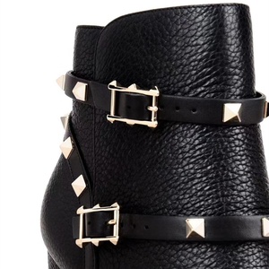 <b>Round</b> <b>Toe</b> Black Stud Decor Short Buckle Strap Rivet Fashion Women Ankle Boots New Arrival Plus Size 46 - Product Image 6
