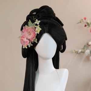 Nouvelle Coiffure Hanfu Rose en Soie Faite Main, Style Ancien, pour Maquillage et Coiffure Douces, Perforée, Collection 2026 - Product Image 1