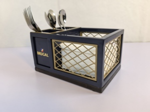 Restaurante de madera para condimentos Caddy Bar Contenedor para servir Bandeja de guarnición Condimento de mesa Caddy <span class=keywords><strong>Brugal</strong></span> Servilletero Caja de pañuelos - Product Image 4