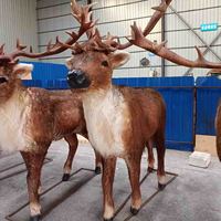 Tema parkı Animatronic noel dekorasyon Animatronic şarkı ren geyiği hayvan modeli satılık