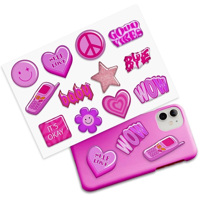 3D Puffy Stickers for Phone Case - Retro Aesthetic Decals for Adults, Durable Decorative Stickers for Laptops, Notebooks, Gifts