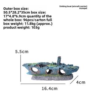 Creative Vere in resina di pesce barca fondale mare ornamento acquario popolare accessori per soggiorno Display casa di nave affondata - Product Image 4