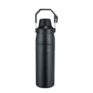 Wholesale Double Wall 16oz 24oz 36oz Travel Handle Stainless Steel Thermos Flask Water Bottle Insulated Water Bottle With Lid