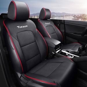 Funda de cojín de asiento de coche compatible con todas las estaciones de cuero transpirable especial para <span class=keywords><strong>Hyundai</strong></span> <span class=keywords><strong>Tucson</strong></span> - Product Image 1