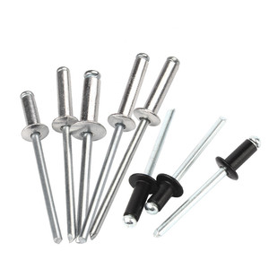 Rivets aveugles à tête dôme en aluminium et acier noirs de 2,4 mm, 3 mm, 3,2 mm, 4 mm, 4,8 mm, 5 mm, 6,4 mm - Product Image 1