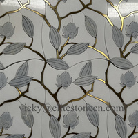 Fabrication de carreaux de sol, mosaïque de marbre blanc pour murs intérieurs, carrelage de sol pour cuisine, motif floral, mosaïque en gros, nouveau panneau