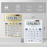 Calculatrice de bureau électronique fantaisie 12-14 chiffres cadeau de bureau et d'école 99 étapes double fonction de vérification de l'alimentation en plastique Durable