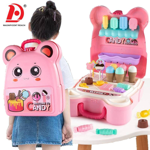 HUADA Mochila de Dulces 2 en 1, Juego de Imitación de Heladería, Juguetes de Cocina para Niños, Juego de Simulación con Postres de Juguete - Product Image 1