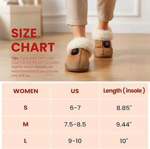 Zapatillas Térmicas Personalizadas para Mujer con 3 Niveles de Calor y Suela Antideslizante - Calzado Recargable para Invierno de Uso en Interiores para Hombres y Mujeres - Product Image 5
