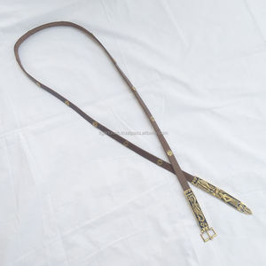 Medieval Chaucer <b>Tan</b> Leather <b>Belt</b> Medieval Lady in Brown Leather <b>Belt</b> Reenactment <b>Belts</b> Viking Seax Sheath Mount Large - Product Image 2