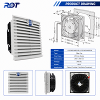Ventilador de Repuesto Original K1G165-AA01-05 SK3241.124 DC 24V 19W 255mm 2830RPM con Rodamiento de Bolas para Gabinete Industrial