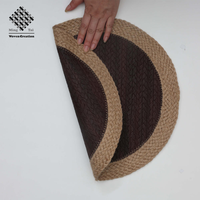 Set de dessous de plat multifonctionnels ronds en vinyle imperméable et résistant à l'huile avec jute, napperons de table de luxe imperméables pour table basse