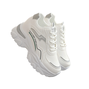 Wholesale <b>White</b> Fashion Trend Women's Autumn Summer Walking Shoes Plus Size Casual Running Lace-up Wedge <b>Heel</b> Comfortable - Product Image 1