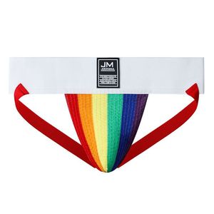 <span class=keywords><strong>Perizoma</strong></span> Jockstrap a righe arcobaleno personalizzato biancheria intima Sexy Gay da <span class=keywords><strong>uomo</strong></span> realizzata con materiali di <span class=keywords><strong>cotone</strong></span> tipo classico - Product Image 3