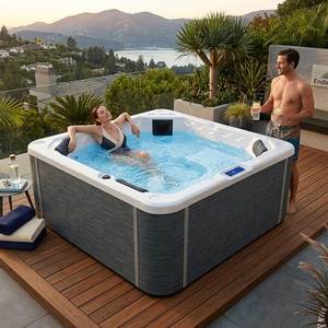 BIGEER BG-8819 Spa extérieur pour 5 personnes, 30 jets de massage, acrylique Aristech USA, isolation thermique Balboa, avec lumière LED à l'ozone - Product Image 1