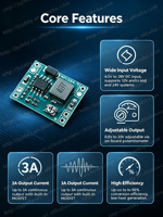 Mini convertisseur abaisseur DC-DC MP1584EN 3A, module d'alimentation réglable 24V vers 12V 9V 5V 3V