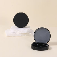 Rond Noir Mat Cosmétique Vide Maquillage Blush Emballage Pressé Compact Poudre Cas En Plastique Surligneur Poudre Fard À Paupières Boîte