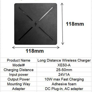Chargeur sans fil à <span class=keywords><strong>induction</strong></span> automatique pour bureau, <span class=keywords><strong>charge</strong></span> rapide, 50 mm de distance, sous le bureau - Product Image 3